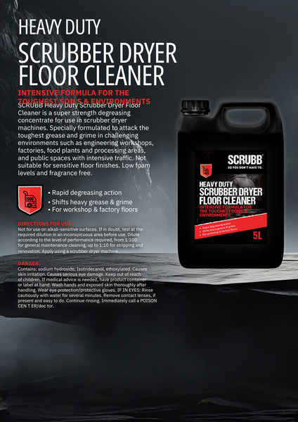 SCRUBB Heavy Duty Scrubber Dryer Floor Cleaner