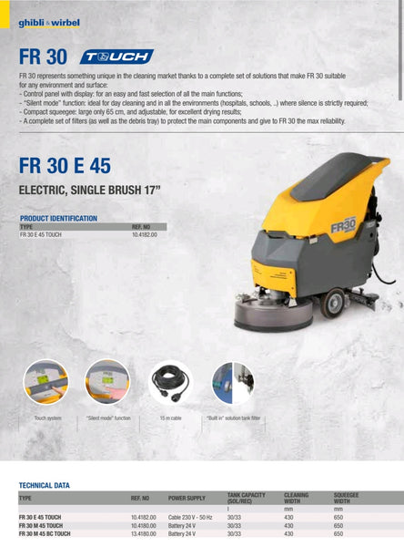 Ghibli & Wirbel FR30 SM45 Touch Walk Behind Scrubber Dryer