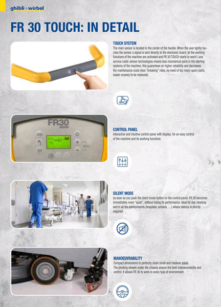 Ghibli & Wirbel FR30 SM45 Touch Walk Behind Scrubber Dryer