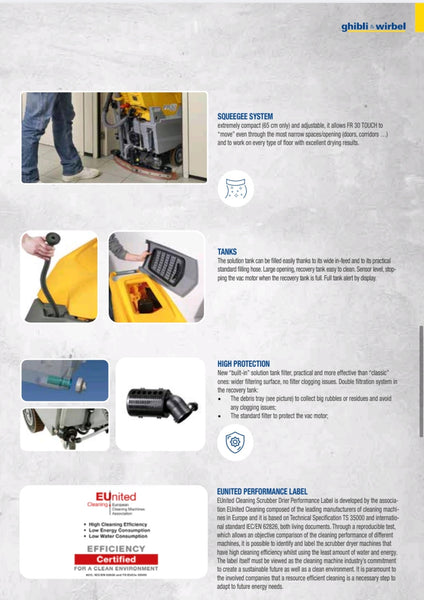 Ghibli & Wirbel FR30 SM45 Touch Walk Behind Scrubber Dryer