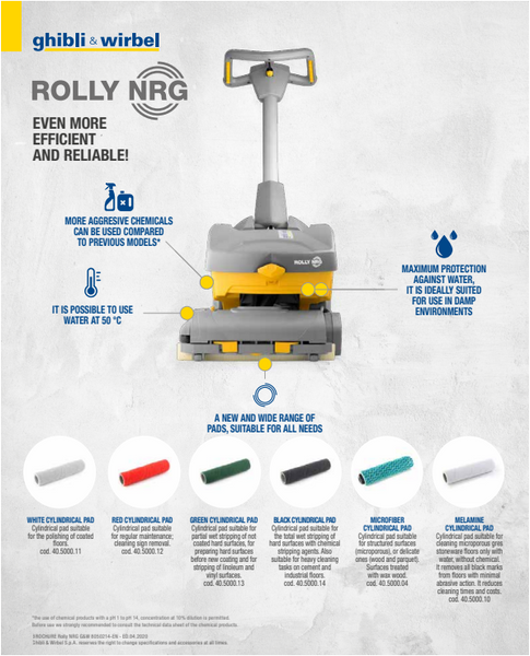 Ghibli & Wirbel Rolly NRG  7½ M 33 10AH Walk Behind Scrubber Dryer