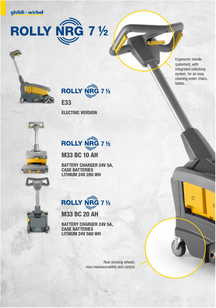 Ghibli & Wirbel Rolly NRG  7½ M 33 10AH Walk Behind Scrubber Dryer